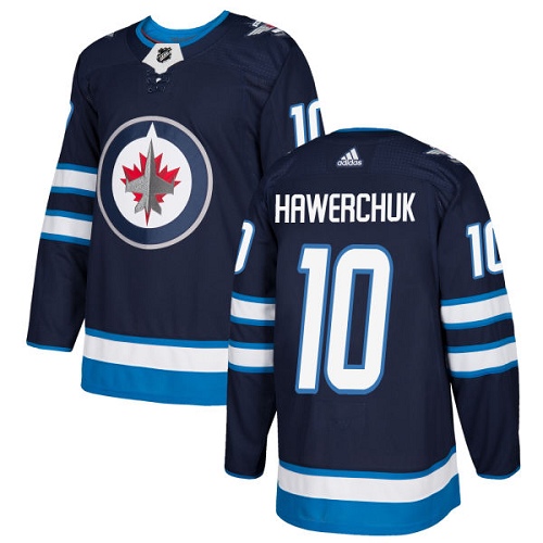 Adidas Jets #10 Dale Hawerchuk Navy Blue Home Authentic Stitched NHL Jersey